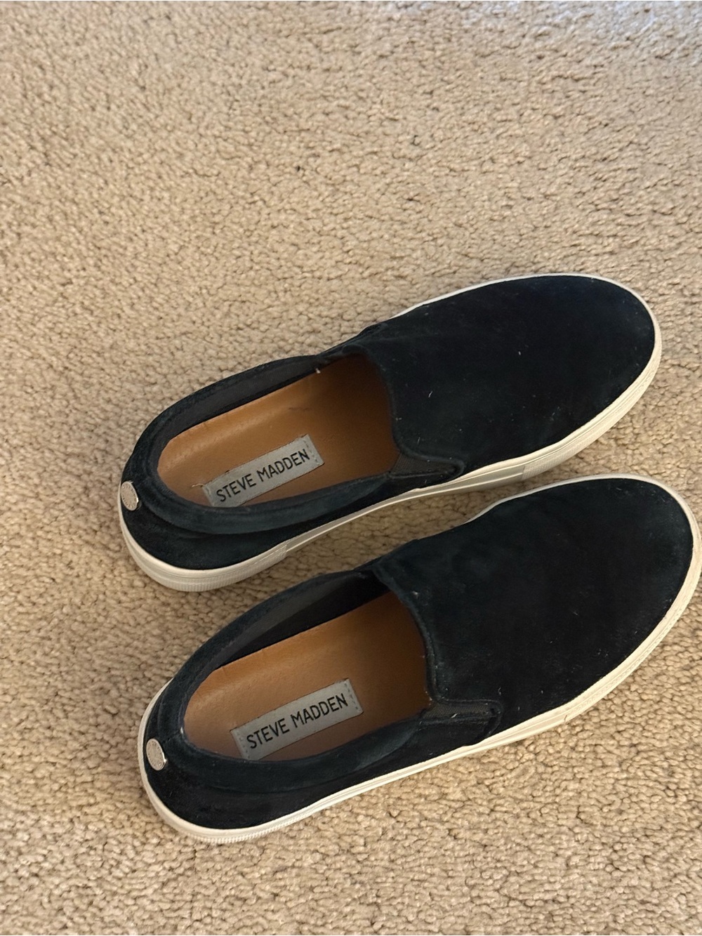 Steve Madden Women’s Black Slip-On Suede Sneakers